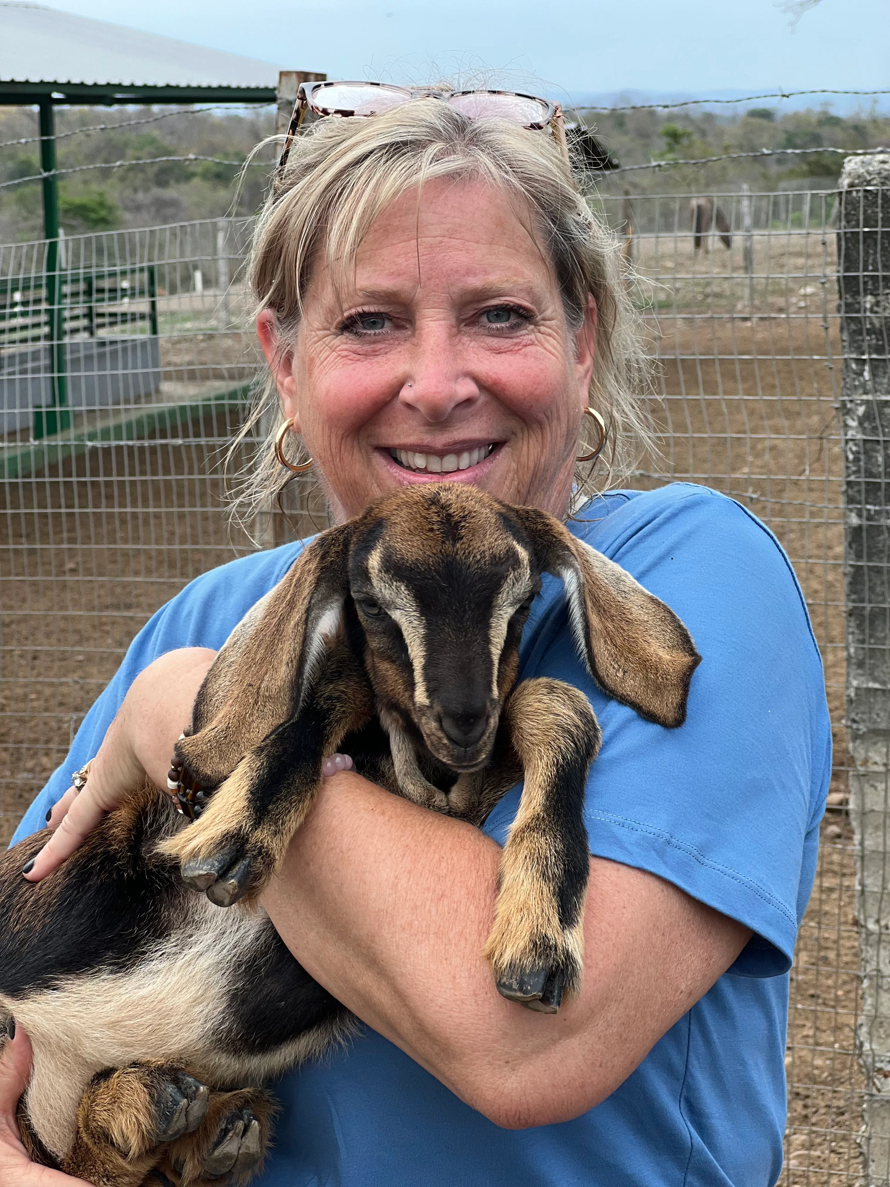 Sharon with the rescues, photo 2